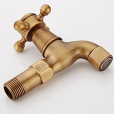 MDRW-Bathroom Sccessories Antique 4 Points Single Cold Water Faucet Retro Long Into The Wall Type Faucet All Copper Washing Machine Floor Tiles Pool Head C - B07557XHT1